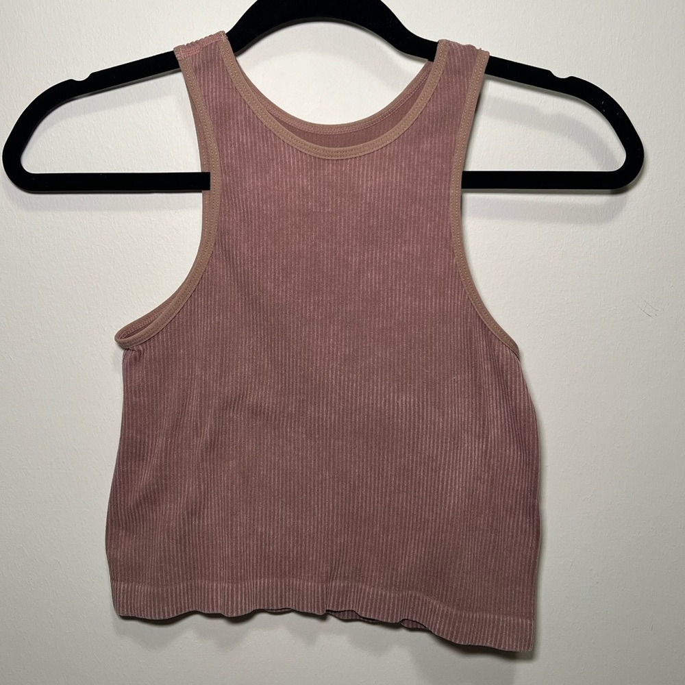 Sleeveless Ribbed Tank Top - Mauve